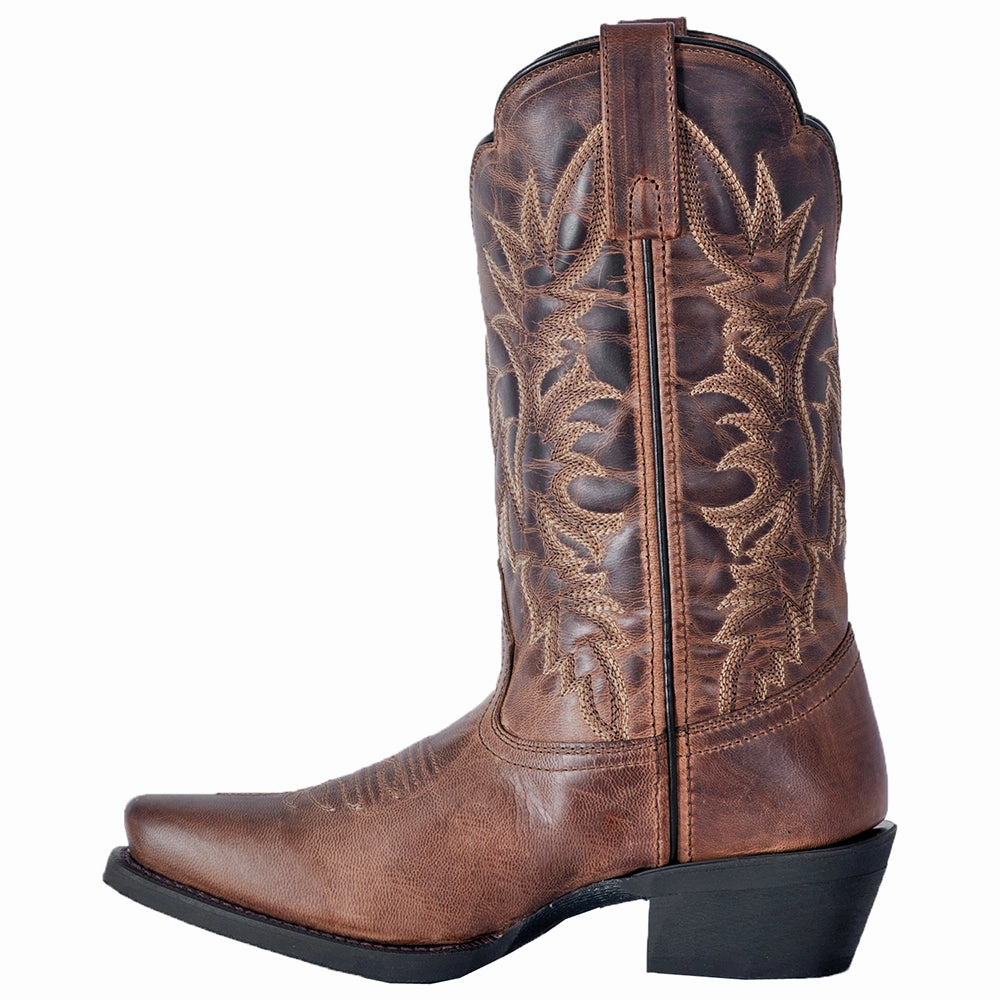 Terrain Tested Slip Resistant Daily Walks Malinda Distressed Embroidered Square Toe Cowboy Boots