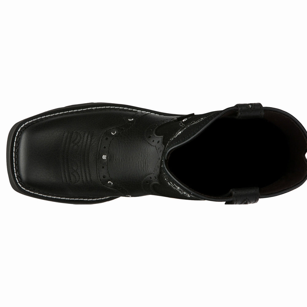 Mandra 8 Inch Square Toe Cowboy Boots Cushioned Insole Double Stitched Seams