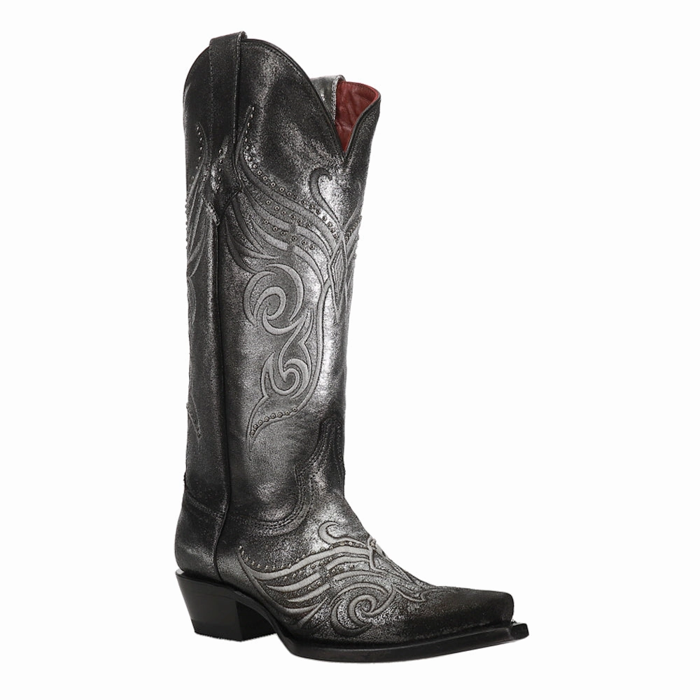 Masquerade Metallic Studded Snip Toe Cowboy Boots Breathable Cold Weather Commuter