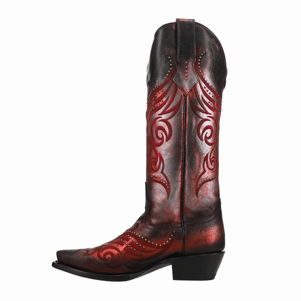 Masquerade Metallic Studded Snip Toe Cowboy Boots Dry Guard