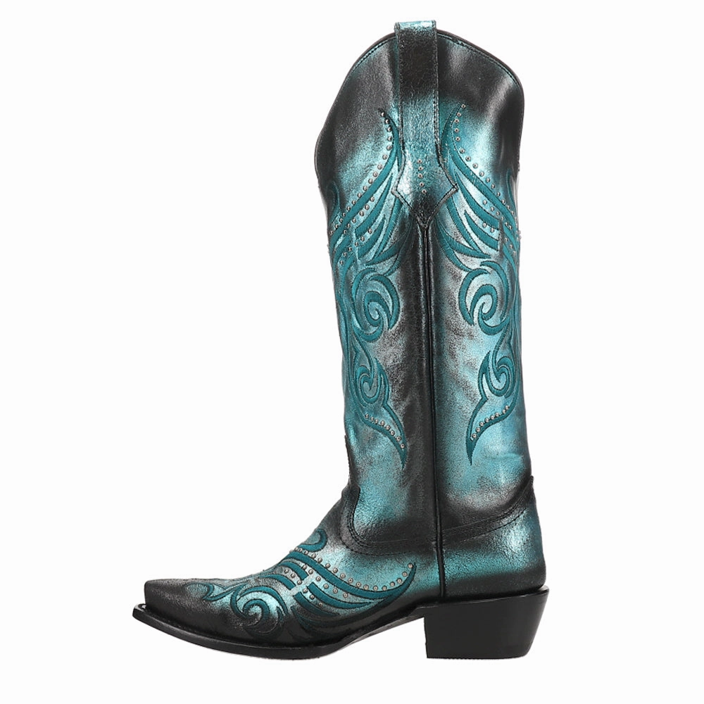 Masquerade Metallic Studded Snip Toe Cowboy Boots Breathable Interior Durable Shell Backcountry Camper