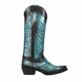 Masquerade Metallic Studded Snip Toe Cowboy Boots Rough Ground