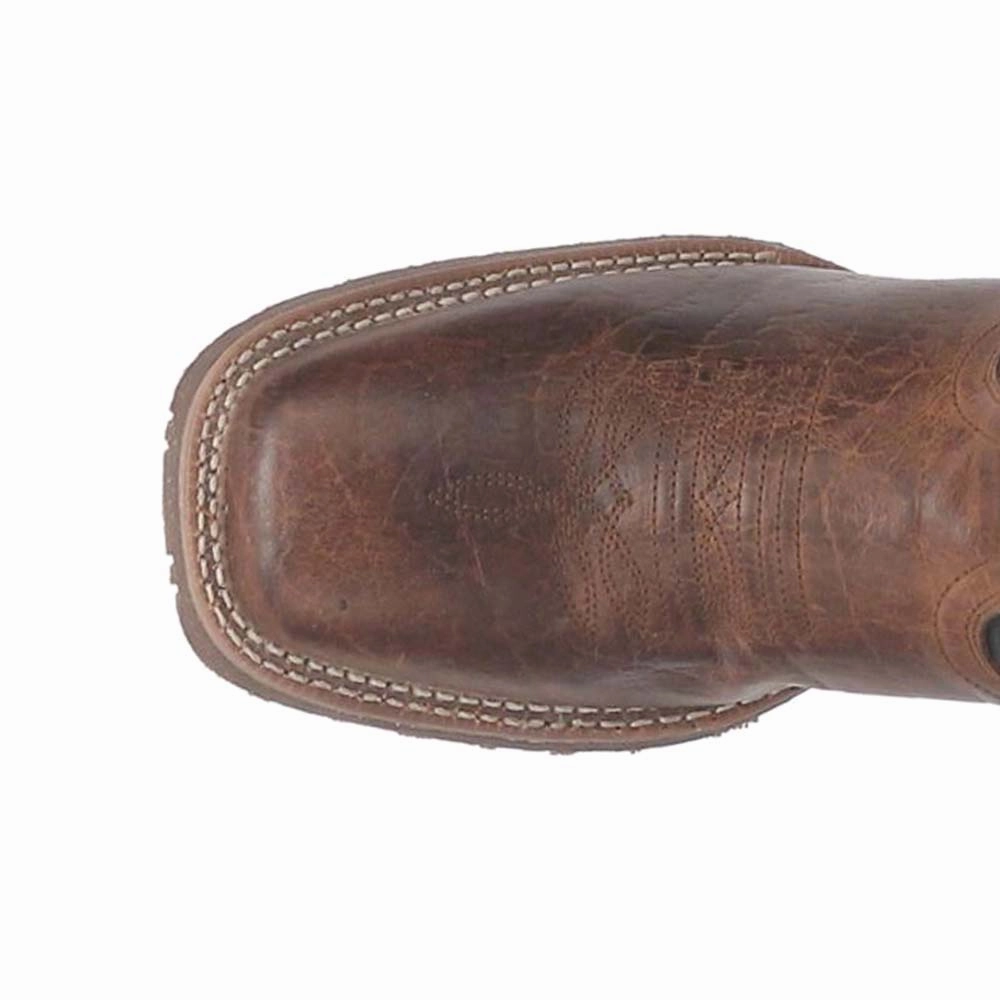 Isaac Square Toe Cowboy Boots Eco Friendly Dye Process Ankle Stability