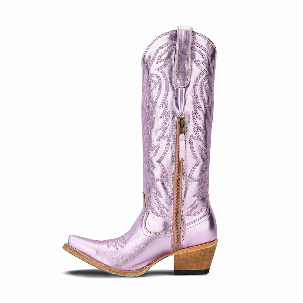 Smokeshow Embroidered Metallic Snip Toe Cowboy Boot slip-resistant