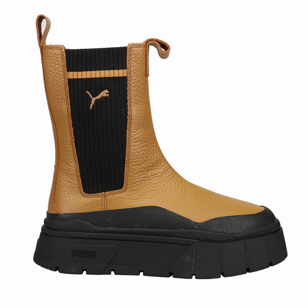 Modern Design Mayze Stack Round Toe Platform Chelsea Pull On Boots