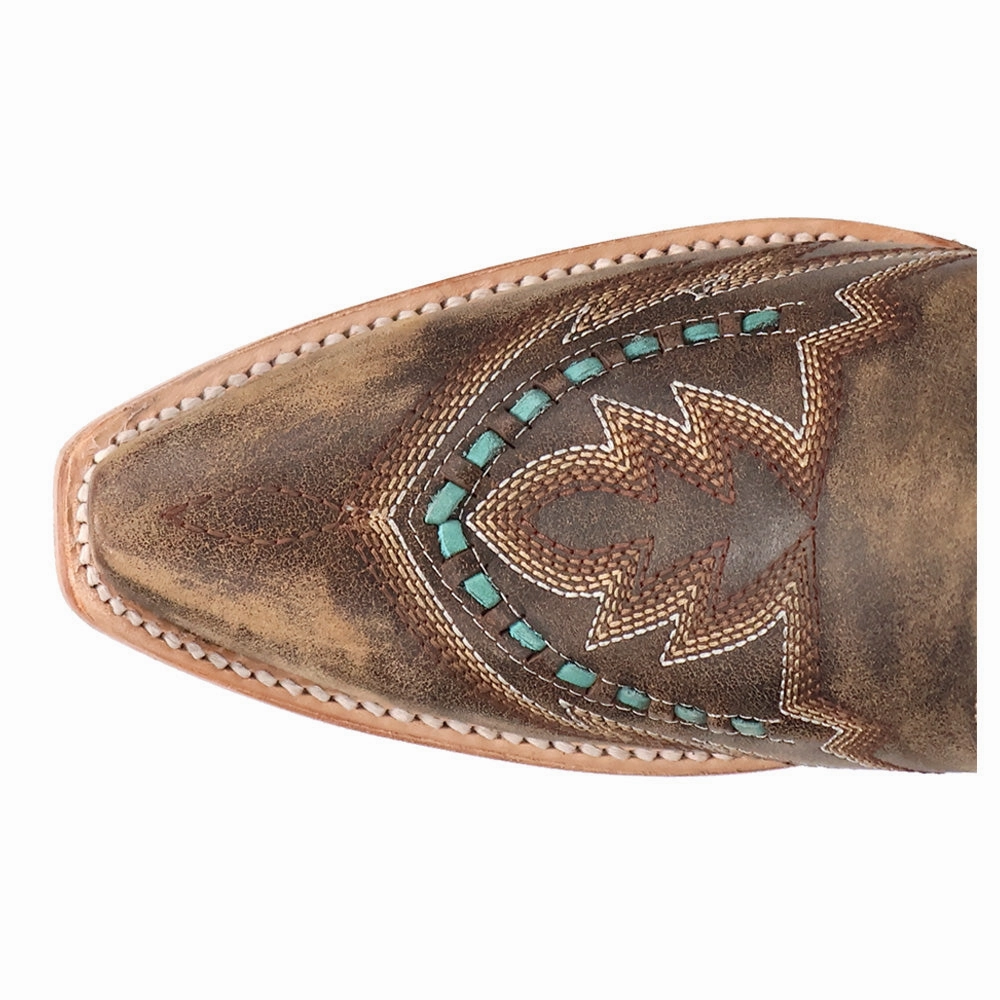 Mesa Embroidered Snip Toe Pull On Cowboy Boots ReinforcedHeel All Activity
