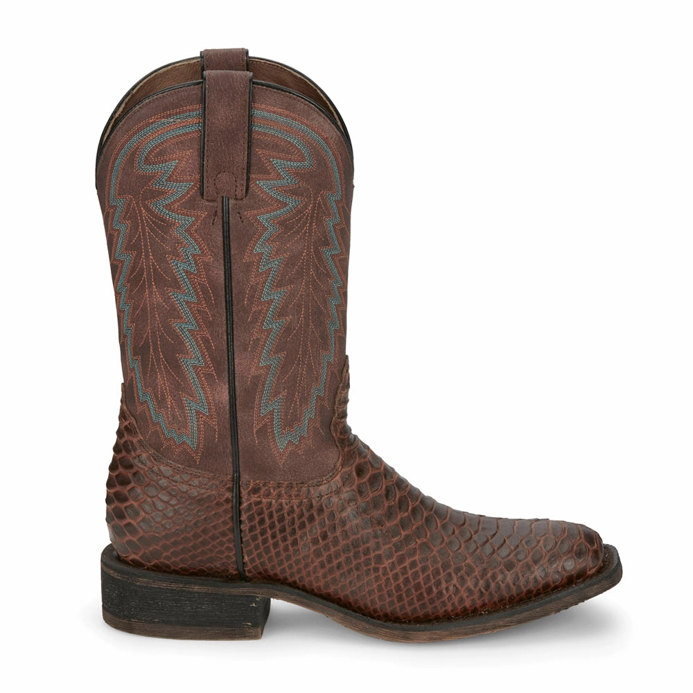 Mescalero Snake Print Square Toe Cowboy Boots Breathable fabric Anti Static Material