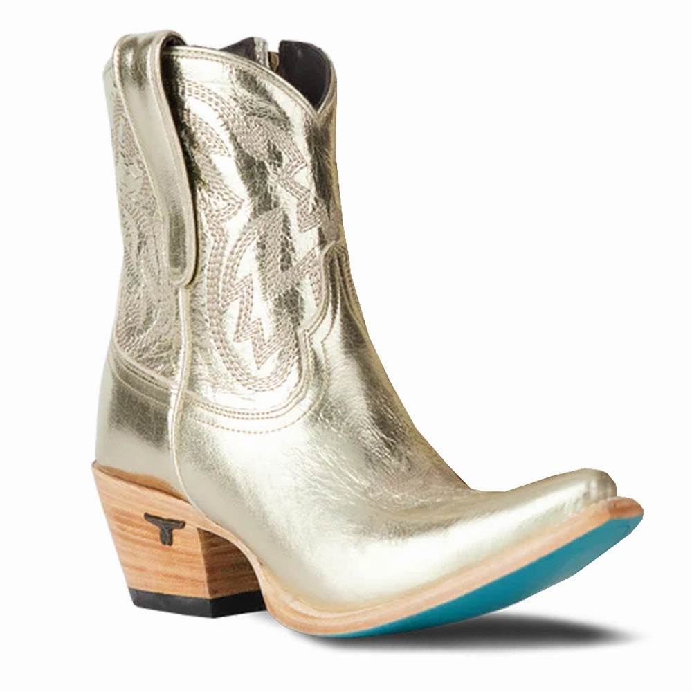 Smokeshow Embroidered Metallic Snip Toe Cowboy Bootie Versatile Footwear