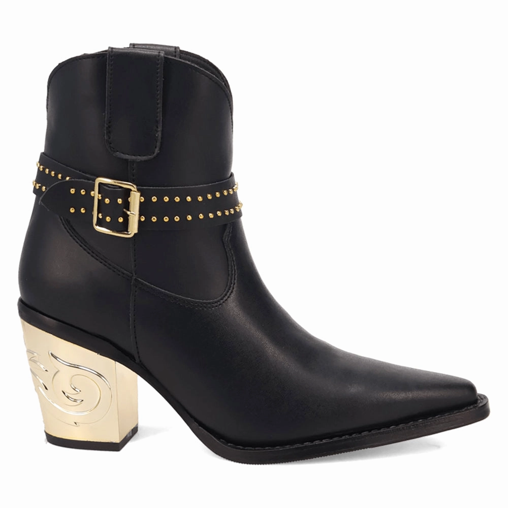 Milano Studded Snip Toe Cowboy Booties buckle
