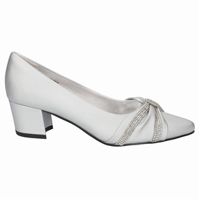 Millie Rhinestone Pointed Toe Block Heel Pumps Line Pace Stable Footing