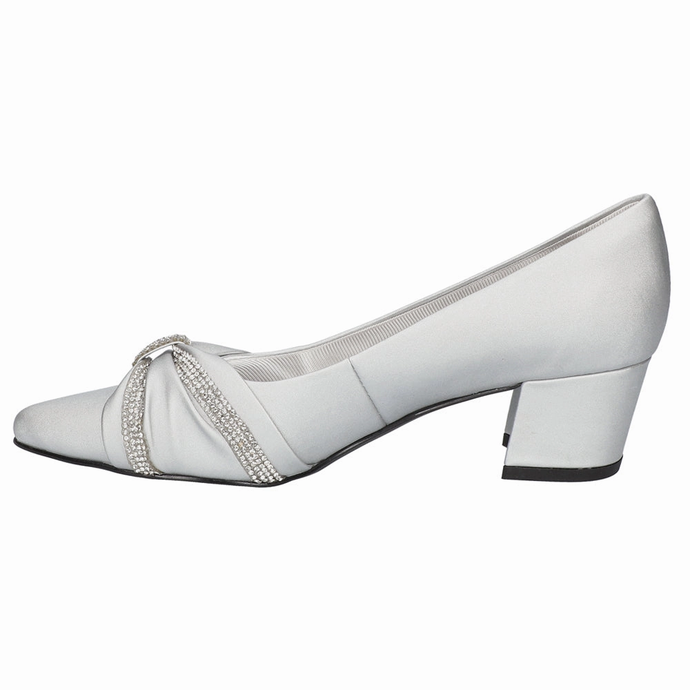 Quick Drying Style Shade Millie Rhinestone Pointed Toe Block Heel Pumps