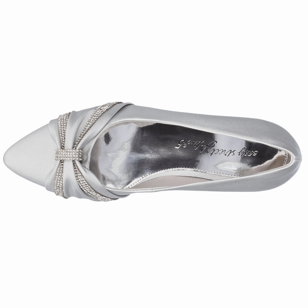 Calm Office Executive Event Millie Rhinestone Pointed Toe Block Heel Pumps