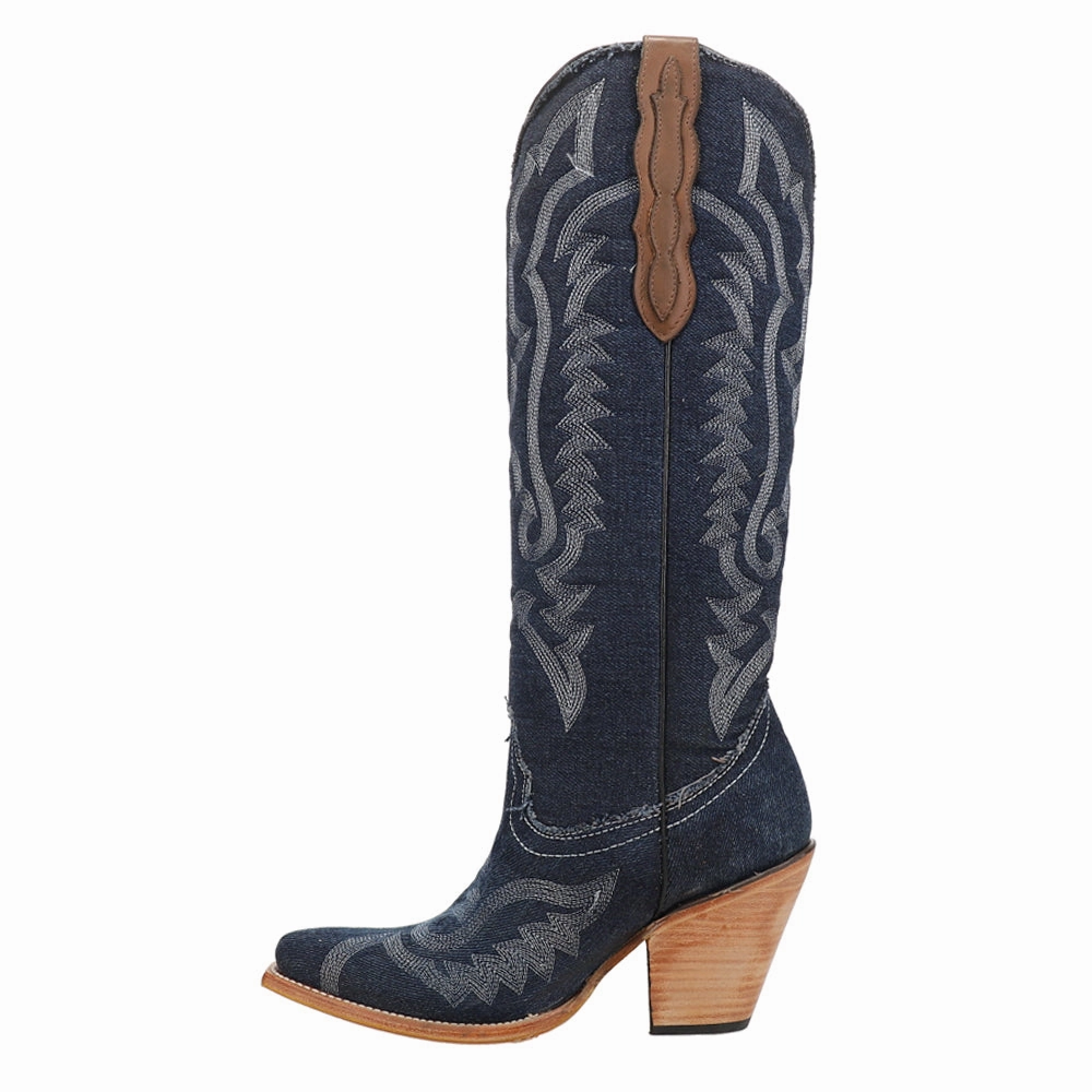 AntiOdor Shockproof Embroidered Tall Pointed Toe Cowboy Boots