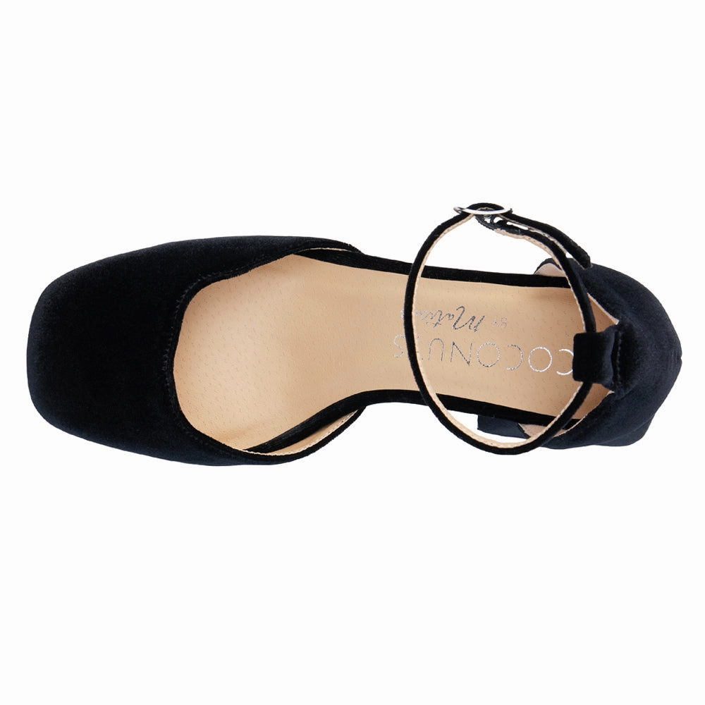 Misha Square Toe Ankle Strap Platform Pumps Mid Rise Walking Day