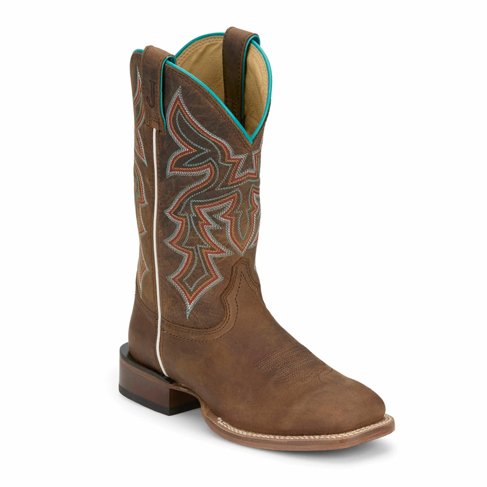 Miss Ellie Embroidered Square Toe Cowboy Boots Reinforced Form Weekend Wanderer Insulated Outdoor Explorer