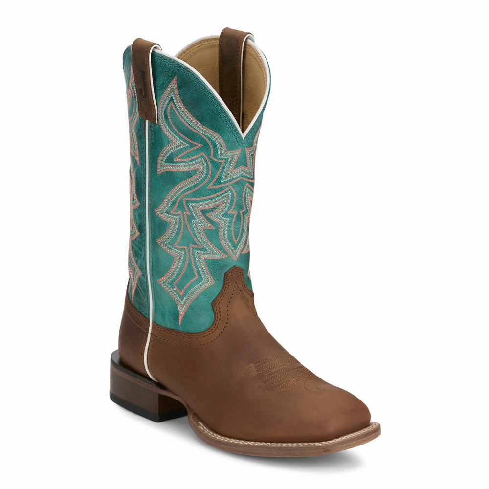 Miss Ellie Embroidered Square Toe Cowboy Boots Anti Friction