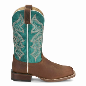 Miss Ellie Embroidered Square Toe Cowboy Boots Outdoor Use