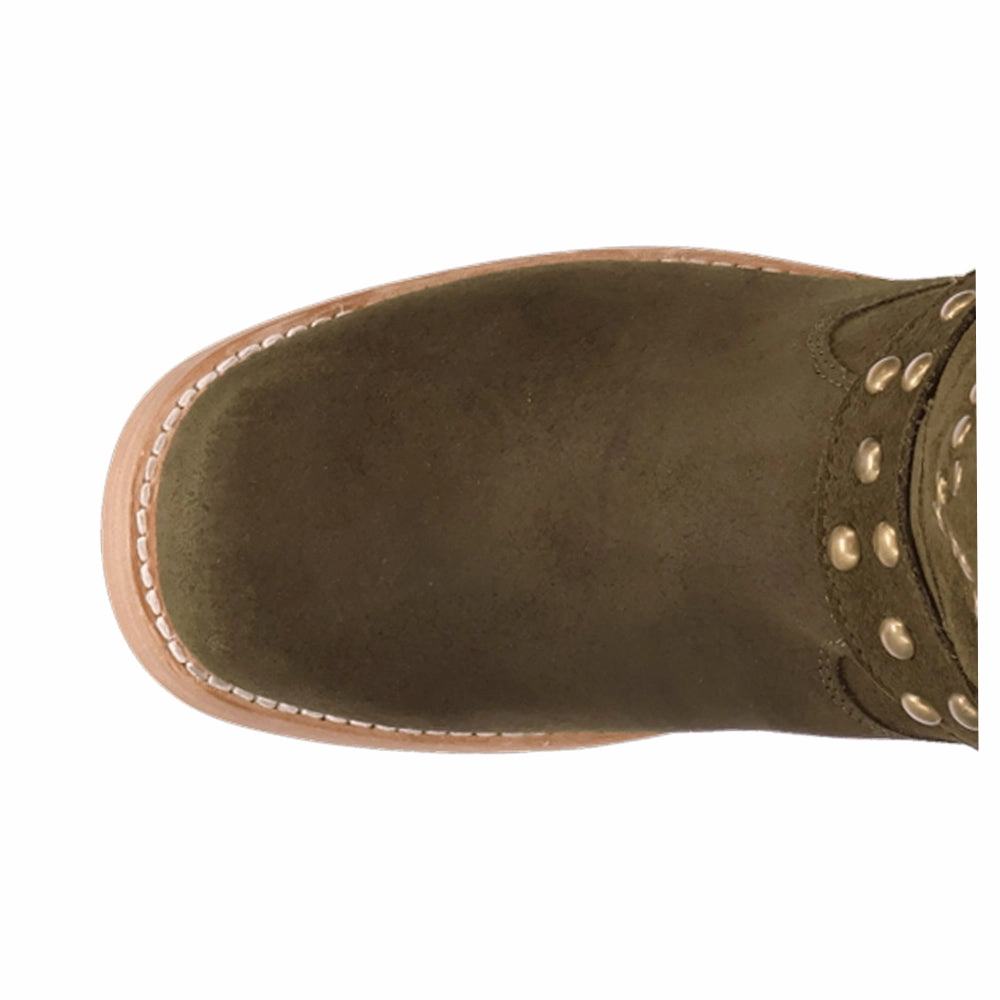 Troubadour Studded Round Toe Pull On Boots Seamless Comfort Weather Resistant User Open Toe Design