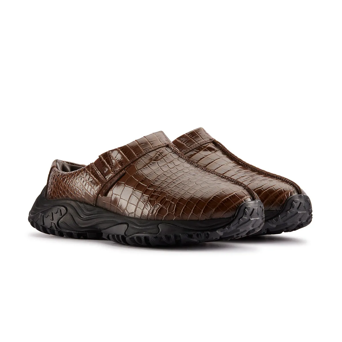   Martine rose CUR Clog 1 'Brown Croc Leather' casual wearers - specific functions Ultimate look