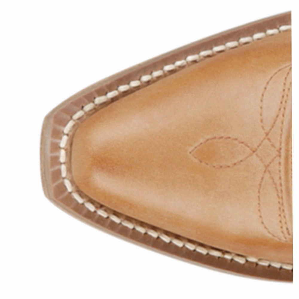 May 15 Inch Floral Tooled Inlay Snip Toe Pull On Cowboy Boots Desert Design