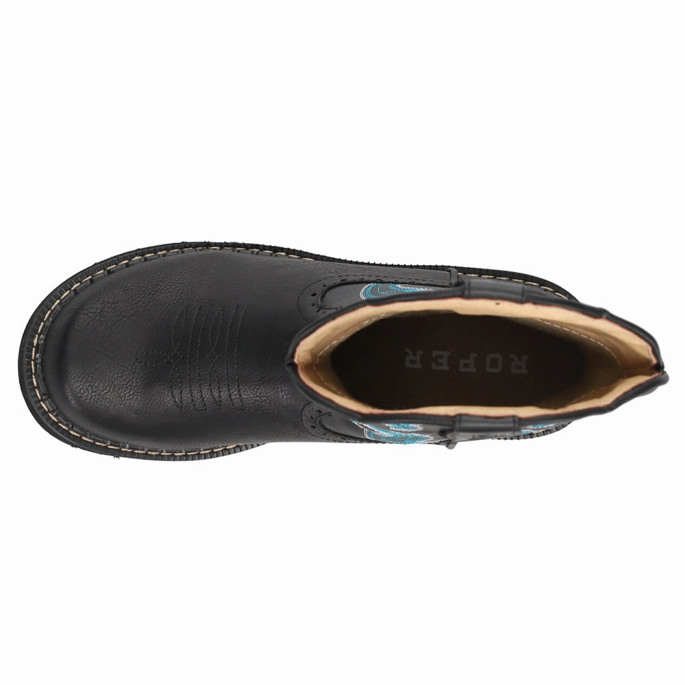 Urban Commute Chunk Rider Embroidery Round Toe Cowboy Boots