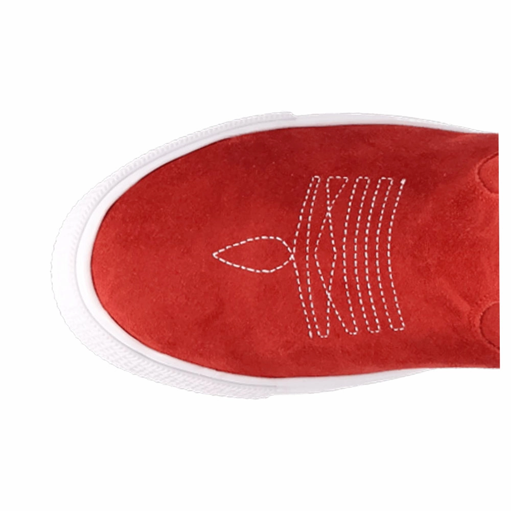 Ollie Round Toe Pull On Cowboy Booties Waterproof Design Casual Comfort