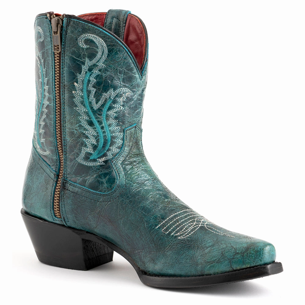 Night Out Molly Embroidered Snip Toe Zippered Cowboy Booties