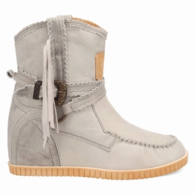 Wedge Sole Montauk Fringe Round Toe Moccasin Boots