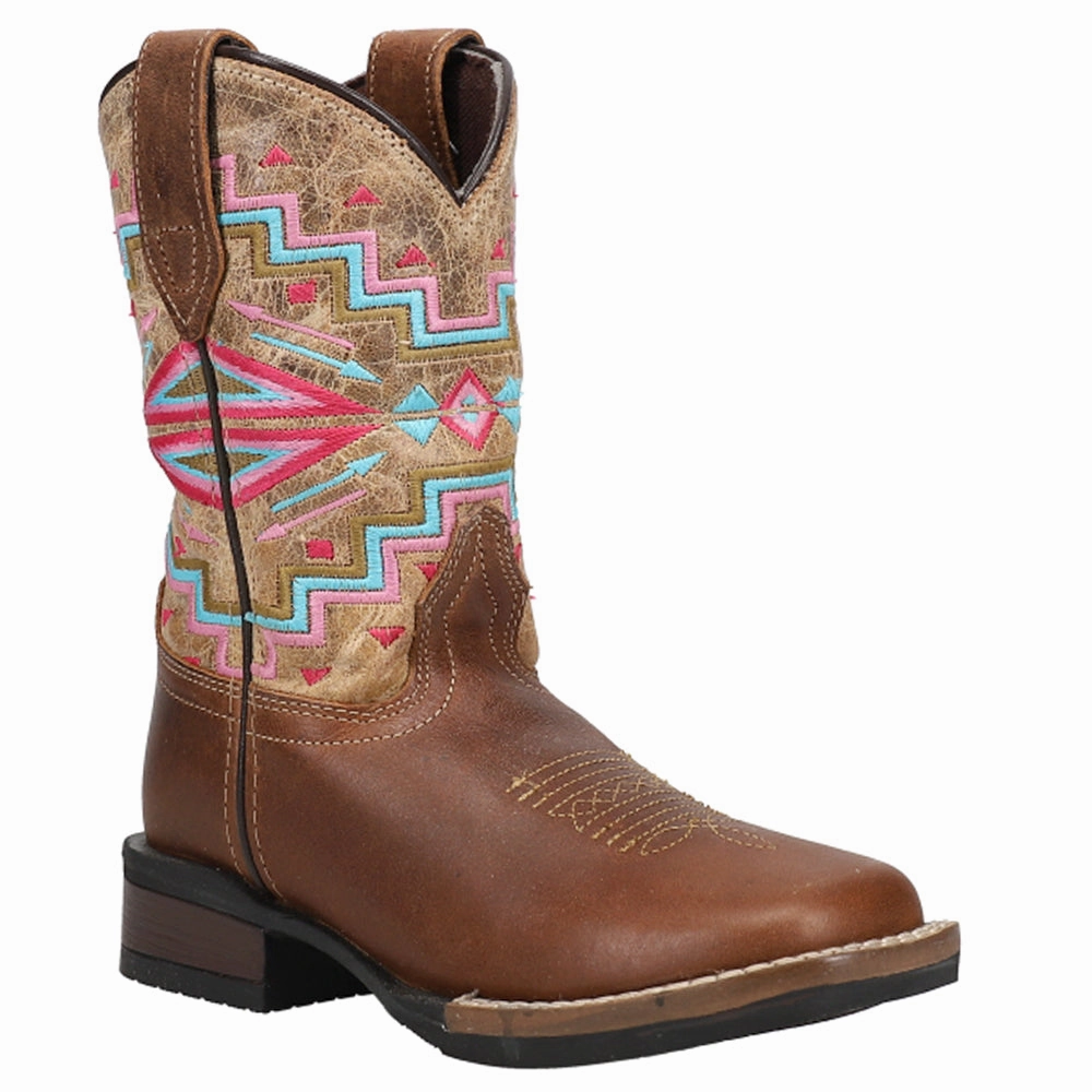 Monterey Aztec Square Toe Cowboy Boots (Little Kid-Big Kid) Insulated Morning Walk soft fit