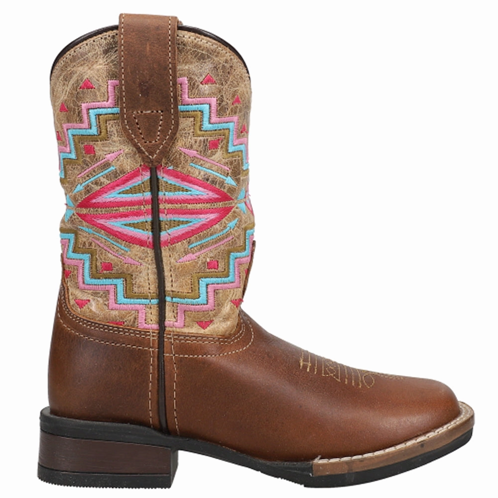 Eco Material Rough Terrain Monterey Aztec Square Toe Cowboy Boots (Little Kid-Big Kid)