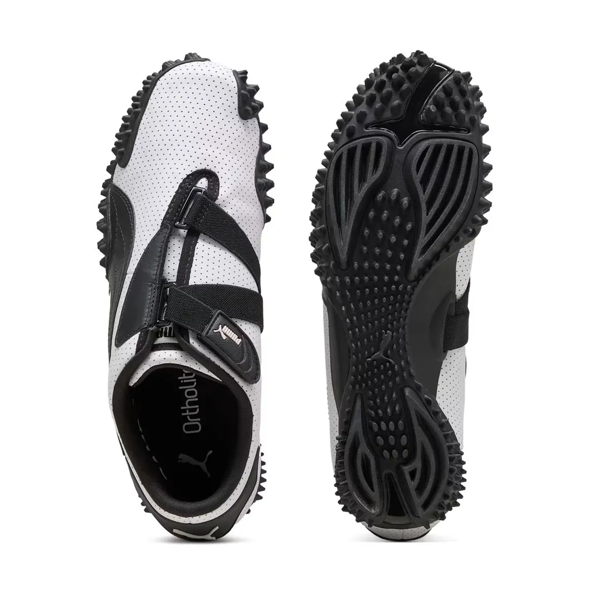 Mostro Perforated 'PUMA White Black' Premium Leather Alternatives Well-known