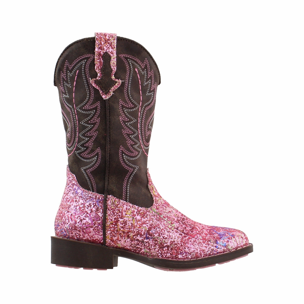 Southwest Glitter Square Toe Cowboy Boots (Little Kid-Big Kid) Festival Ground
