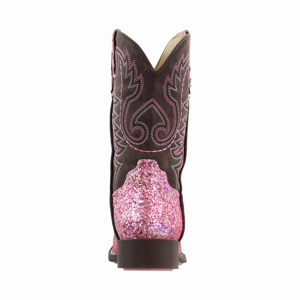 All-Purpose Footwear Ankle Coverage Southwest Glitter Square Toe Cowboy Boots (Little Kid-Big Kid)