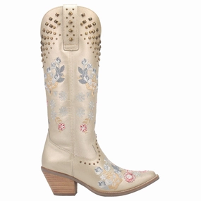 Poppy Floral Embroidered Metallic Studded Snip Toe Cowboy Boots Comfortable fit Wind Shield