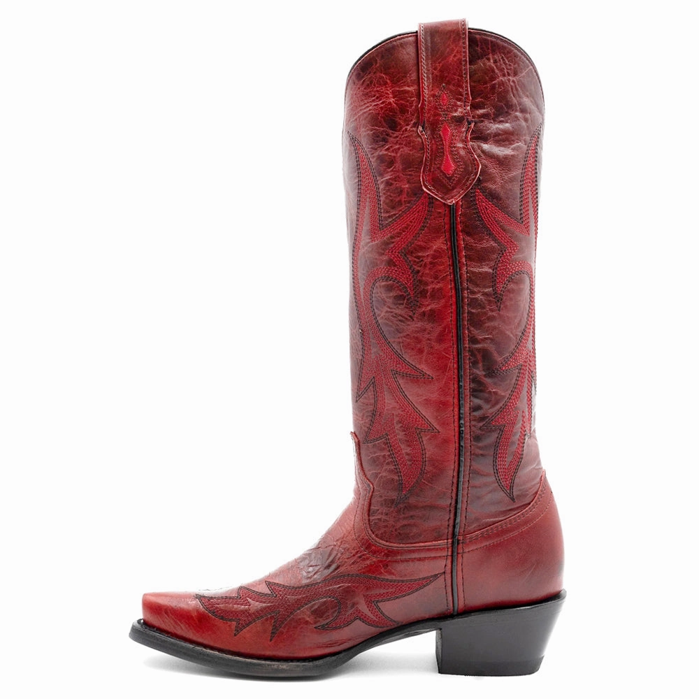 Scarlett Embroidered Snip Toe Cowboy Boots Weather Ready Festival Ground