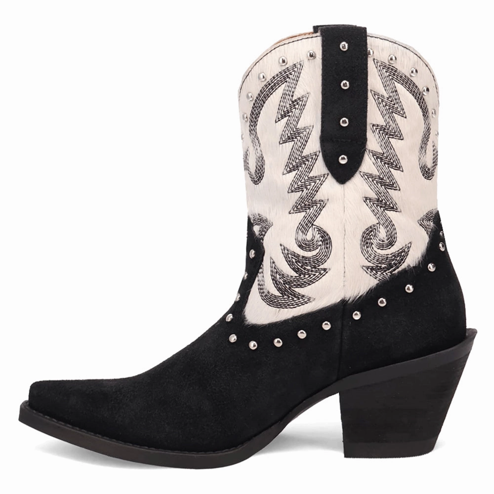 Cushion Build Rodeo Queen Embroidered Studded Snip Toe Pull On Cowboy Booties