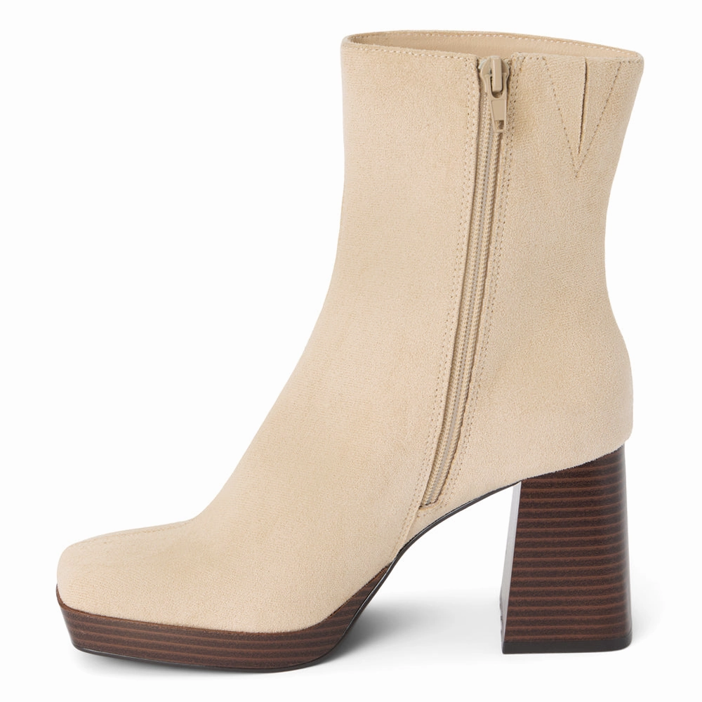 Shear Warm Duke Square Toe Platform Zippered Boots