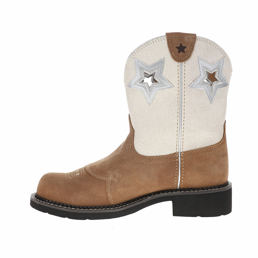 Fatbaby Heritage Star Cut-Outs Round Toe Pull On Western Boots Reinforced Form Night Travel Stage Show