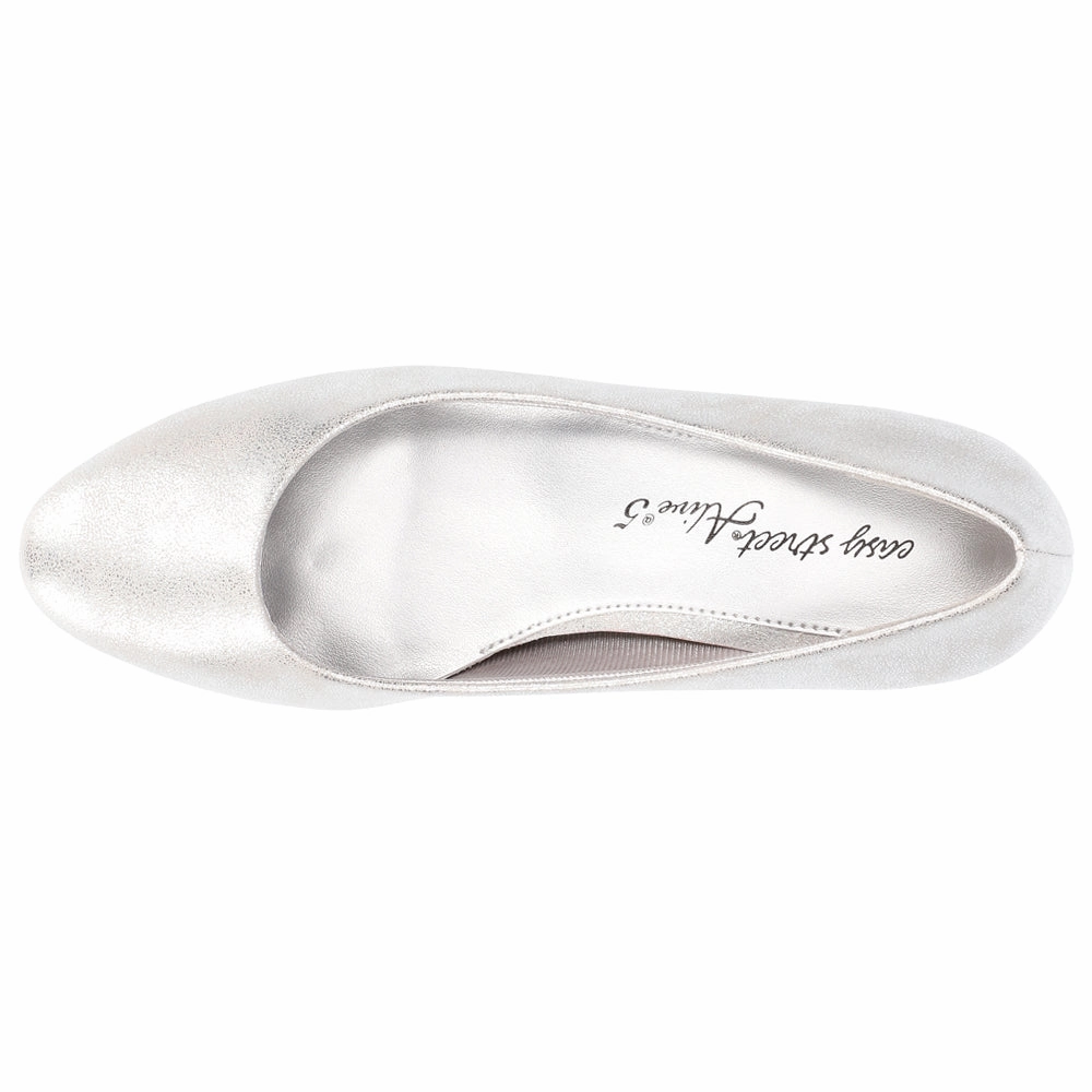 Ballari Metallic Round Toe Block Heel Pumps Marriage Fit Skill Craft