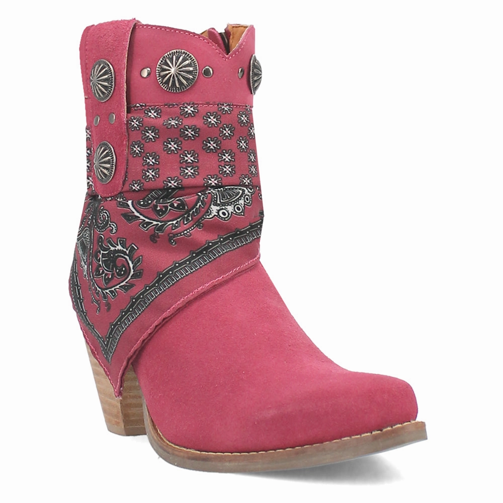 Bandida Paisley Studded Round Toe Zippered Cowboy Booties quick-drying