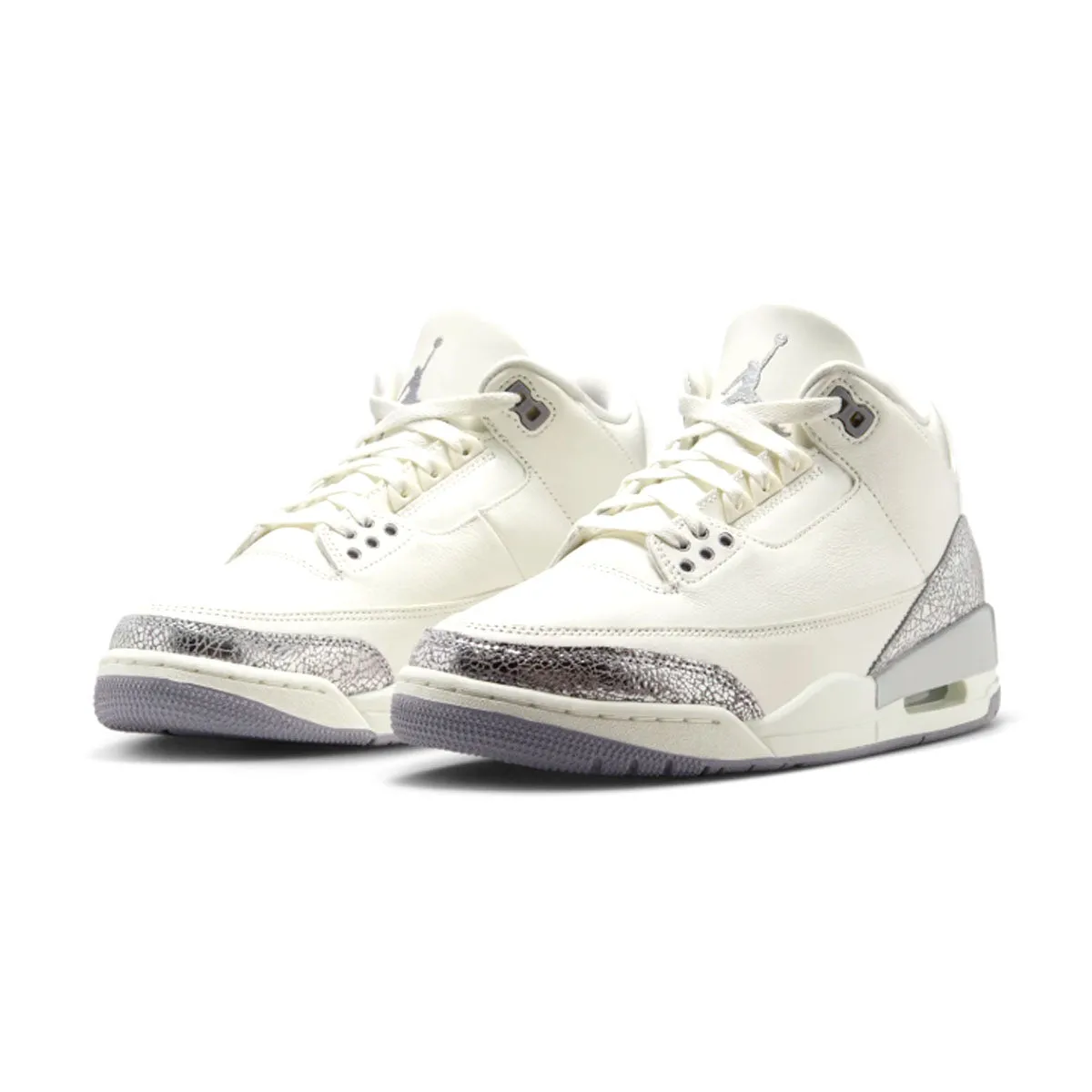 Wmns Air Jordan 3 Retro 'Sail Cement Grey' Breathable mesh upper Nubuck