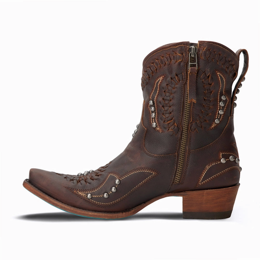 Cushioned Step Cold Climate Waterproof Weekend Wanderer Cossette Embroidered Studded Snip Toe Cowboy Bootie