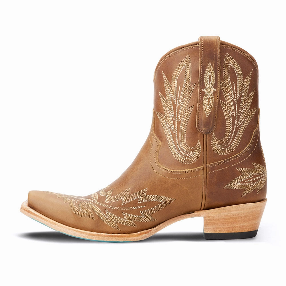 Waterproof Morning Walk Lexington Embroidered Snip Toe Cowboy Bootie