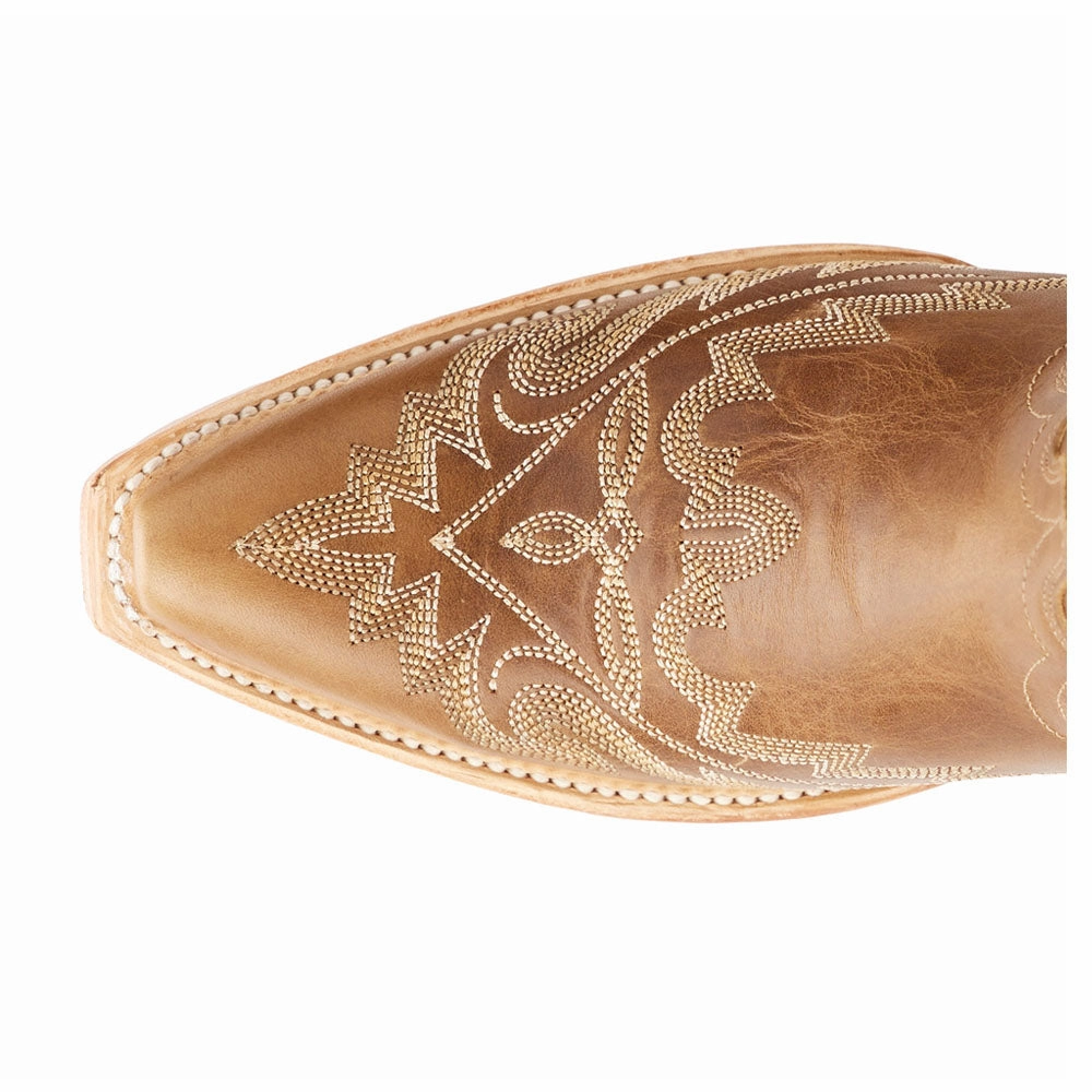 Pull-on style Lexington Embroidered Snip Toe Cowboy Bootie