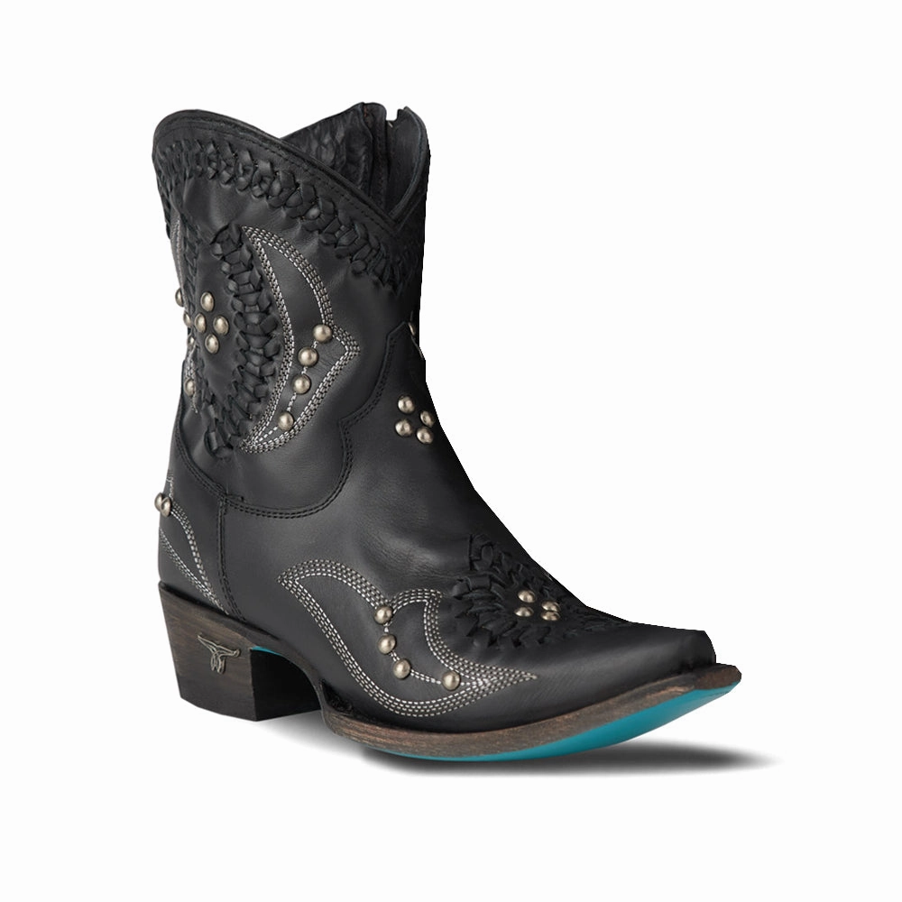 All-Purpose Footwear High-Performance Footwear Cossette Embroidered Studded Snip Toe Cowboy Bootie