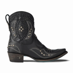 Cossette Embroidered Studded Snip Toe Cowboy Bootie High-traction