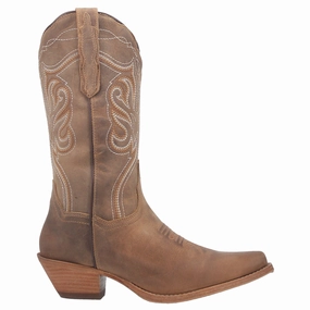 Cushioned Step Windy Weather Karmel Embroidered Snip Toe Pull On Cowboy Boots