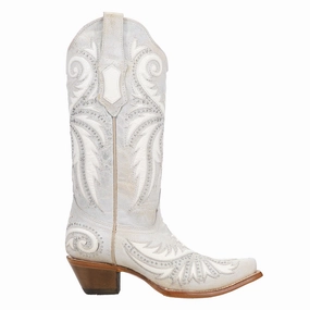 Studded Embroidered Snip Toe Cowboy Boots Square Toe