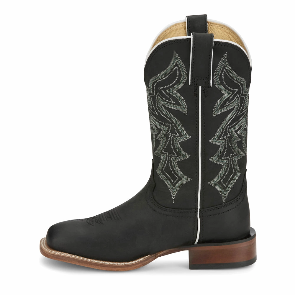 Miss Ellie Embroidered Square Toe Cowboy Boots City Utility