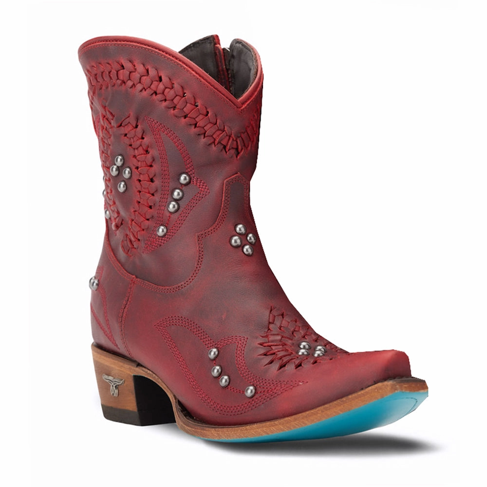 Feather Light Morning Walk Wild Edge Cossette Embroidered Studded Snip Toe Cowboy Bootie